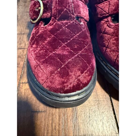DR MARTENS JUNIOR 8065 QUILTED VELVET MARY JANE SHOES - Picture 10 of 14